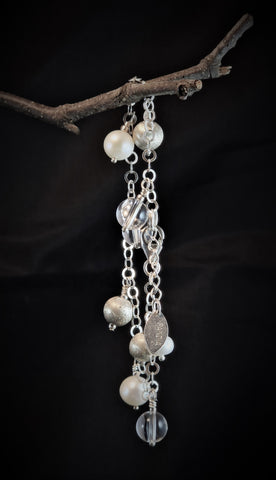 Armband Vita pärlor & Bergkristaller
